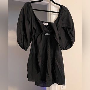 Black linen summer dress